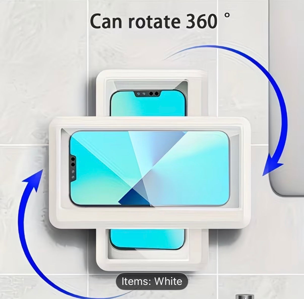 Shower proof phone holder